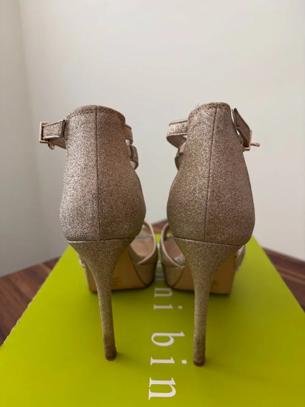 Gianni Bini Glittery Gold Sandals